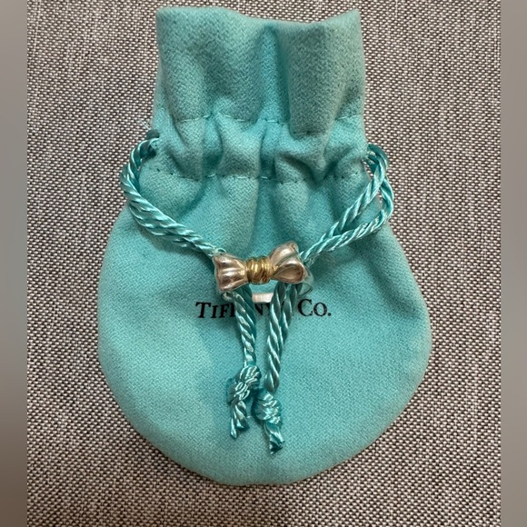 EUC Vintage Tiffany & Co. Bow Ring Sterling Silver and 18k Gold - Picture 3 of 5